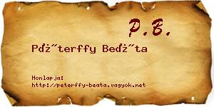 Péterffy Beáta névjegykártya