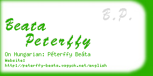 beata peterffy business card