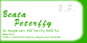 beata peterffy business card